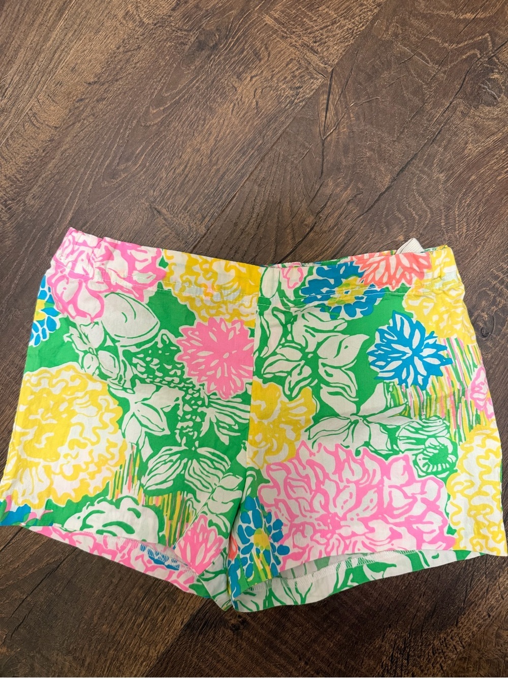 Lilly Pulitzer Girls Floral Callahan Shorts Size 12 Adjustable Waist